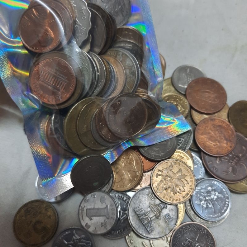 เหรียญต่างประเทศ คละแบบ สุ่ม50ห/1ชุด (ผ่านใช้)