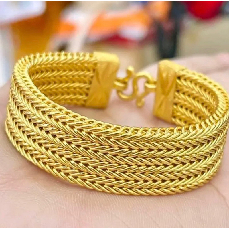 สร้อยข้อมือสี่เสาแพเรียบ3บาท