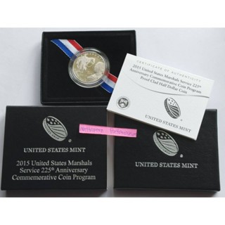 เหรียญ Half Dollar ขัดเงา  ครบรอบ 225 ปี US Marshalls ปี 2015 -S