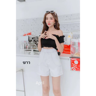 LovinTh กางเกงขาสั้นเอวสูงเดินด้ายเก็บทรง เย็บตะเข็บนอก เก็บพุง กางเกงขาสั้นผู้หญิง กางเกงขาสั้นใส่ทำงานสบายๆ