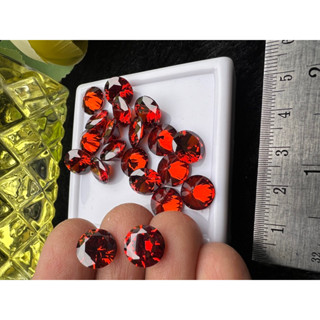 cz Garnet 9.00mm Round shape 2 pieces