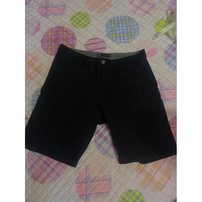 กางเกงขาสั้น กางเกงคาร์โก้ สีดำ มือสอง แบรนด์ Lee สภาพใหม่