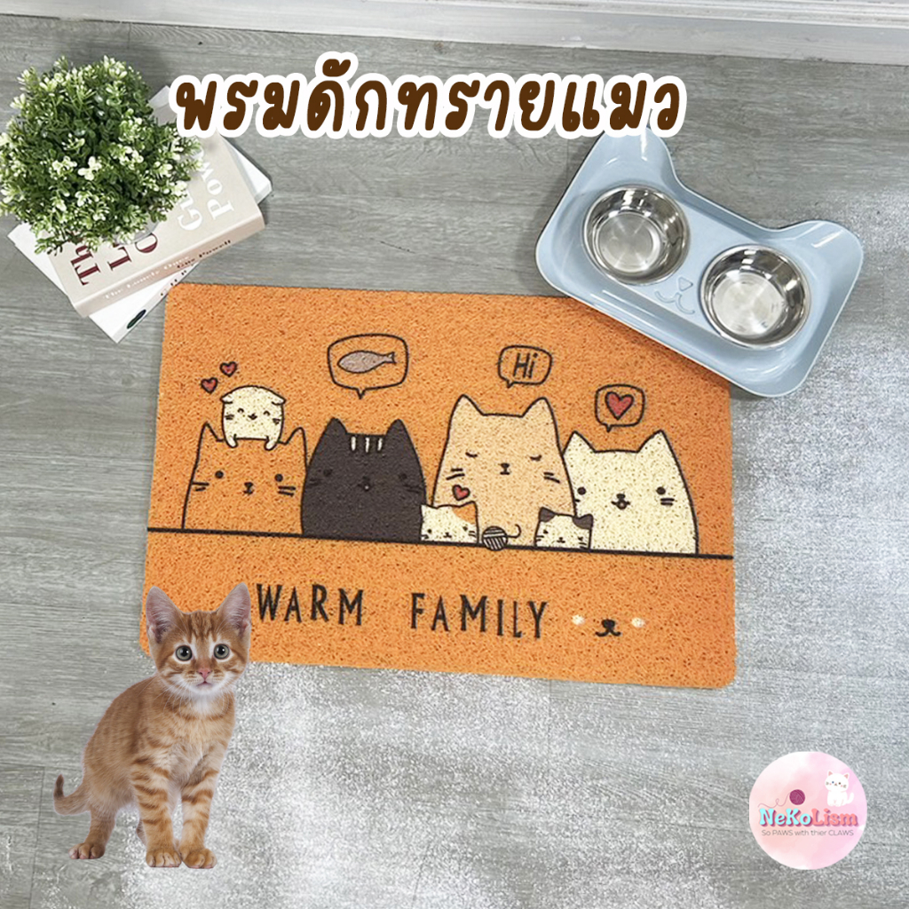 พรมดักทรายแมว 40x60 Cat Litter Mat ดักทรายแมว ดักหน้าห้องน้ำ พรม ของแต่งบ้าน
