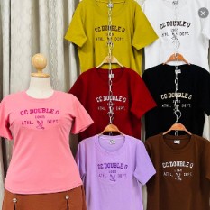 ย.01เสื้อยืดคอกลมผ้ายูนิโคล่เนื้อดี ยืดเยอะ ปักอกใหญ่ สาวอวบ