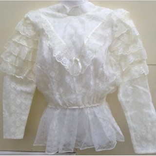เสื้อลูกไม้ ชุดไทย ร.5 แขนยาว ฝ้าลูกไม้คุณภาพ