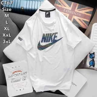 Nike เสื้อยืดออกกำลังกายเเขนสั้น เนื้อผ้าโพลิเอสเตอร์ผสมสเปนเดกซ์ เนื้อนิ่ม ยืดหยุ่น