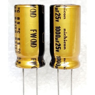 Nichicon FW 1000uf 25v capacitor ตัวเก็บประจุ คาปาซิเตอร์