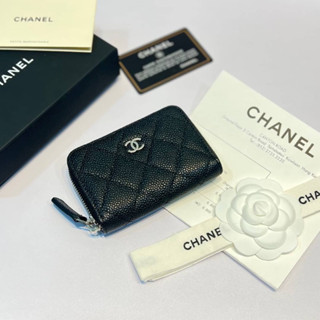 กระเป๋าตังค์ CHANEL MINI WALLET IN CAVEAR  งานออริเทียบแท้หนังแท้