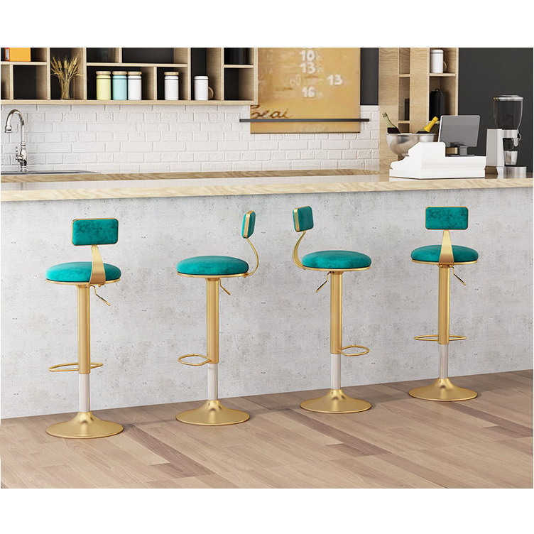 yhlovehome เก้าอี้บาร์ ปรับได้ ขาสีทอง zx 001