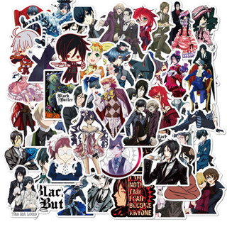 💥พร้อมส่ง💥JAPAN ANIME คนลึกไขปริศนาลับ (黑執事) Black Butler sticker สติกเกอร์กันน้ำรูปแบบที่แตกต่างกัน 50ชิ้น