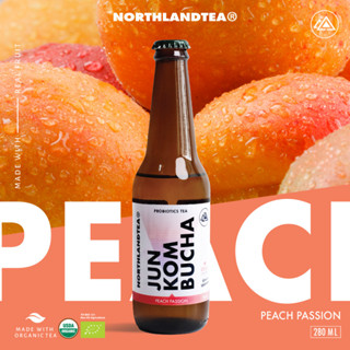 Northlandtea - Jun Kombucha Peach Passion 280 ml. - คอมบูชา Probiotic - สร้างจุลินทรีย์ที่ดีในร่างกาย ช่วยขับถ่าย