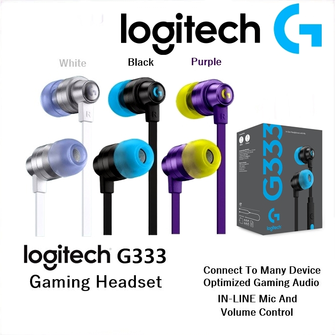 ซื้อ 🔥ขายดีมาก🔥⚡️หูฟังเกมมิ่ง⚡️Logitech G333 Gaming Earphones with Mic and Dual Drivers เชื่อมต่อได้ทั้ง AUX และ USB-C 2y