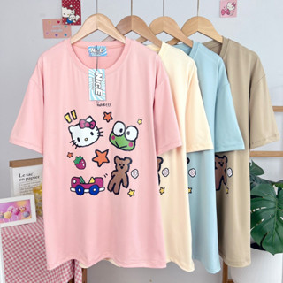 เสื้อยืด Hello Kitty โอเวอร์ไซส์ ผ้าคอลตอล100%