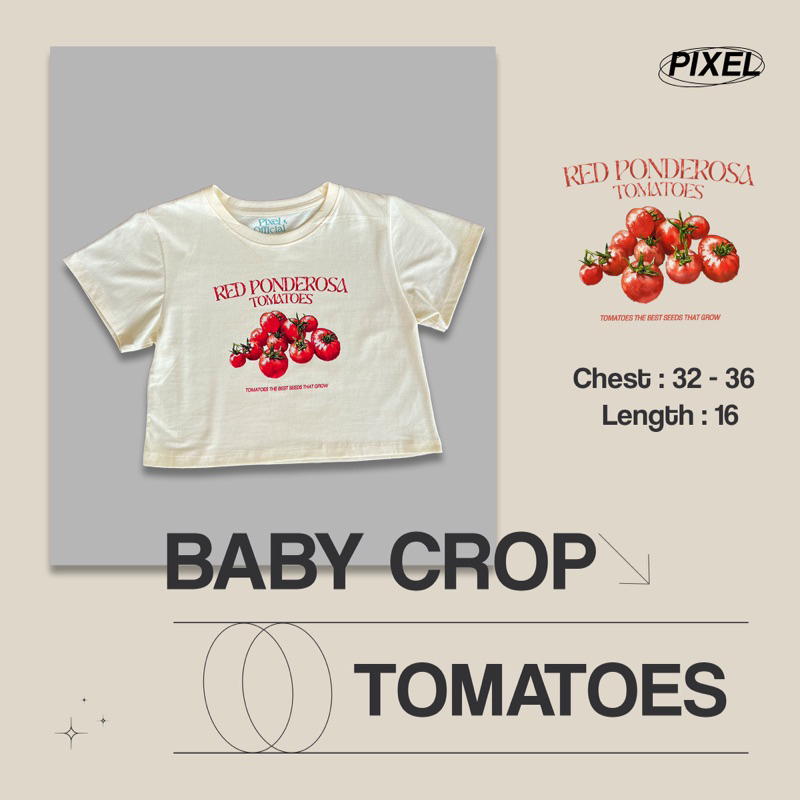 Piixel official ‘ เสื้อยืดครอป รุ่น Vegetable ทรง Baby Crop ผ้า cotton100%