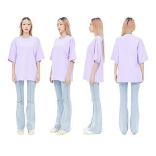 ON12 Purple สีม่วง Oversize Cotton100% USA NO. 40 รุ่นยืดหยุ่นสูง