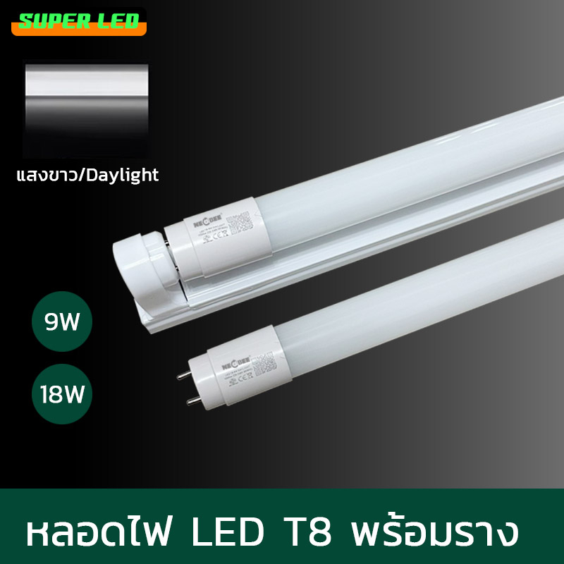 NEOBEE หลอดไฟแก้วพร้อมราง T8 LED FULL SET สว่างถนอมสายตา