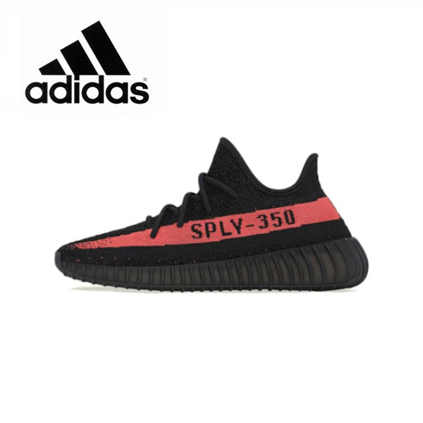 adidas originals Yeezy Boost 350 V2Core Black Red trend Sportswear shoes Men's and women's same black pink