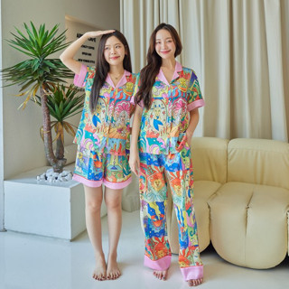 ชุดนอน Muslin pajamas [ โค้ด MUSSEP130 ลด 130 ฿]Silk Satin ( รุ่น N1231,T1231 )