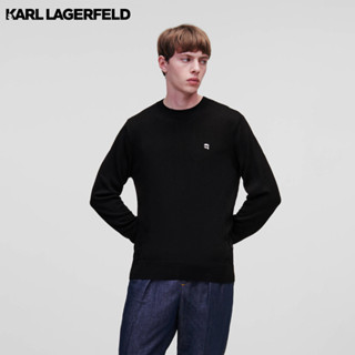 KARL LAGERFELD - KARL IKONIK MERINO WOOL SWEATER 230M2000 เสื้อกันหนาวไหมพรม