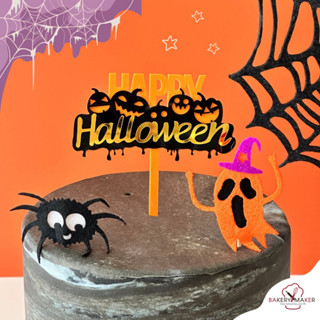 ป้ายปักเค้ก ฮาโลวีน มี 2 แบบ / Halloween Topper cake ตกแต่งเค้ก ตัวการ์ตูน