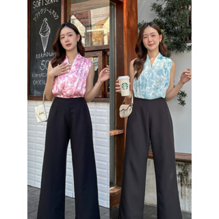 Sista Box Alinda Floral Jumpsuit จั๊มสูทเสื้อลายดอก กางเกงขากว้าง