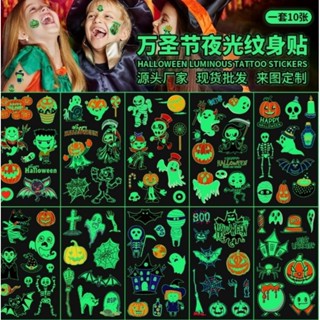 Halloween tattoo  sticker เรืองแสง1️⃣0️⃣แผ่นชวนน้องๆมาต้อนรับวัน#ฮาโลวีน