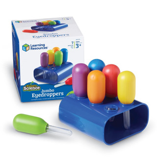 Learning Resources Jumbo Colorful Eyedroppers - Set of 6 with Stand  ชุดหลอดหยดจัมโบ้พร้อมขาตั้ง6ชิ้น