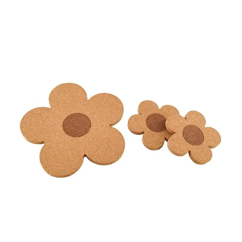 Goose Hours ที่รองแก้ว กันความร้อน รูปทรงดอกไม้ สุดน่ารัก ป้องกันการลื่น ทำจากไม้ก๊อก eco-friendly - รูปที่ 6