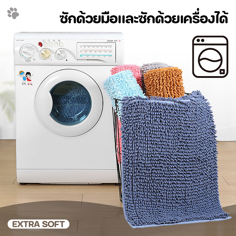 พรม พรมเช็ดเท้า พรมขนนุ่มหนาพิเศษ  พรมห้องน้ำ พรมปูพื้น ดูดซับน้ําได้ดี ซํกได้ 40*60 พรมสีเหลี่ยม พร้อมส่งจากไทย รูปที่ 5