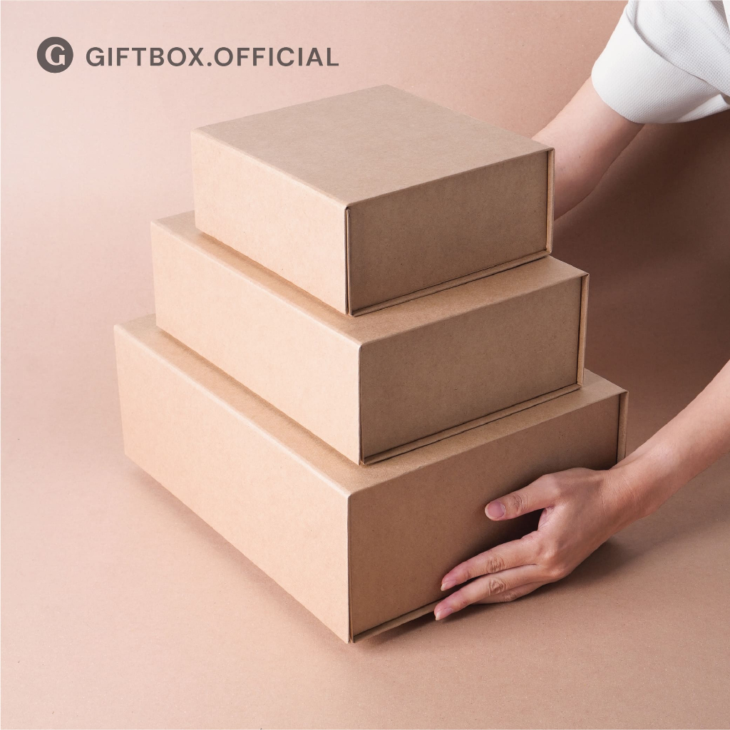Gift box - Magnetic foldable box - Natural กล่องแม่เหล็ก กล่องของขวัญ กล่องพรีเมี่ยม (01S161,01M161,01L16)