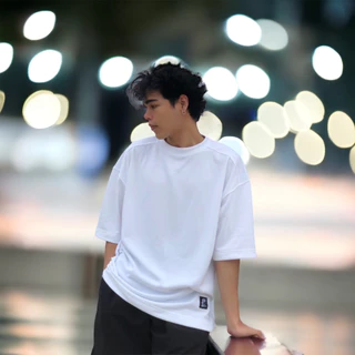 Hastag เสื้อยืดoversize สีพื้น และลายริ้ว แนวมินิมอล สตรีท รุ่นK01