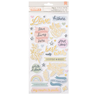 Phrase W/Gold Foil : Gingham Garden Thickers Stickers 65/Pkg สติกเกอร์