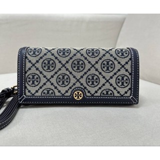 💥งานShop หายากมากกกก💥👜NEW TORY BURCH T MONOGRAM JACQUARD CHAIN WALLET (shop)