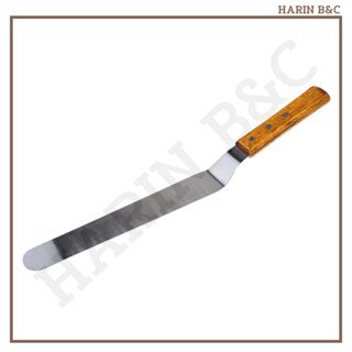 สปาตูล่า แบบงอ #WH-0906 10นิ้ว ด้านไม้ / Bent Spatula 10inch