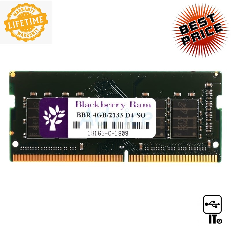 RAM DDR4(2133, NB) 4GB Blackberry 8 Chip แรมโน๊ตบุ๊ค ประกัน LT. NOTEBOOK DDR4(2133-2400)