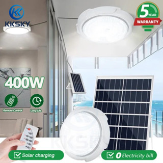 โคมไฟติดเพดาน ไฟโซล่าเซล Solar Light 400W 300W  60w ไฟโซล่าเซลล ไฟ LED โคมไฟเพดาน โคมไฟกลางแจ้ง แสงวอร์ม/ไฟสีขาว ไฟเพดาน