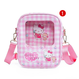 กระเป๋าสะพายคาด SANRIO มี 4 ลาย งานหนัง PU ด้านหน้าปิดพลาสติกใส