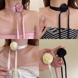 สร้อยคอดอกไม้ Choker ผูกคอ/แขน/เอวได้ เหมาะกับแฟชั่นเวียดนามช่วงนี้มากๆแถมแมชกับลุคเท่ๆหรือลูกคุณหนูก็ได้ พร้อมส่งจากไทย
