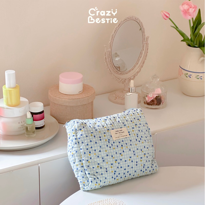 Crazy Bestie กระเป๋าผ้าใส่เครื่องสำอางใบใหญ่ (CB04) ราคา ถูกที่สุด ดีลบีเคเค แกลเลอรีภาพที่ 3