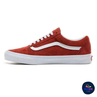 [ของแท้ ส่งฟรี จากไทย] VANS OLD SKOOL - (PIG SUEDE) BURNT BRICK/TRUE WHITE