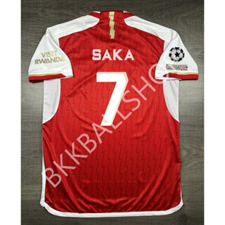 เสื้อฟุตบอล Arsenal Home อาเซน่อล เหย้า 2023/24 พร้อมอาร์ม UCL 7 SAKA