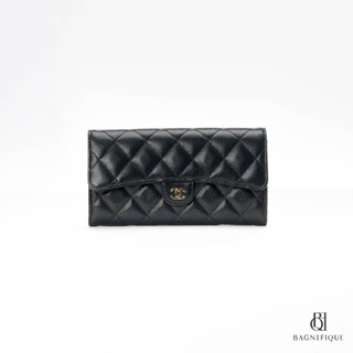 CHANEL SARAH CLASSIC LONG BLACK CAVIAR GHW