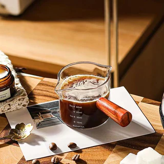MAYA แก้วตวงด้ามไม้ 75ML สำหรับตวงกาแฟและนม