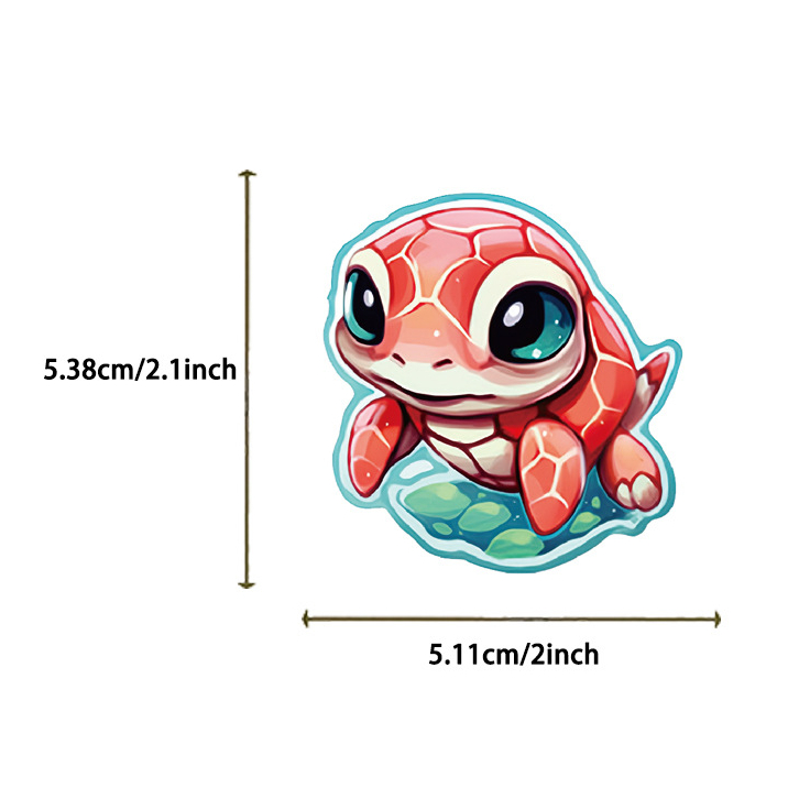✨พร้อมส่ง✨น่ารัก Cute turtle sticker colorful เต่าทะเล  สติกเกอร์ ตกปลา สเก็ตบอร์ด 50ชิ้น ราคา ถูกที่สุด ดีลบีเคเค แกลเลอรีภาพที่ 2