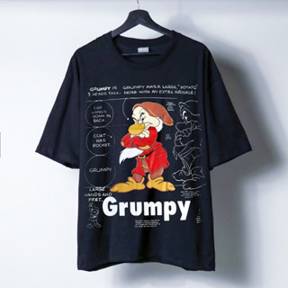 เสื้อ Oversize สกรีนดำ ลายGrumpy อก44-46 ยาว 29 ญ/ช ใส่ได้