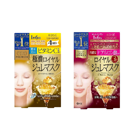 ใส่โค้ด Tony08 มาร์คหน้า Kose Cosmeport Clear Turn Premium Royal Jelly Mask 4ชิ้น