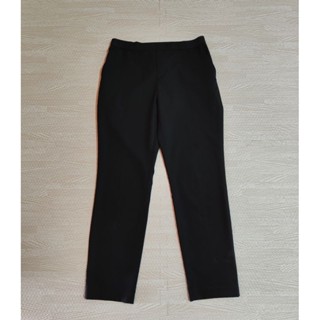 Uniqlo กางเกง Ezy Smart Ankle Pants สีดำ Size M หญิง มือ2