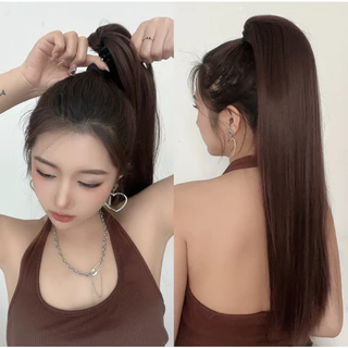 แฮร์พีชหางม้า ผมหางม้าปลอม ยาว 50 cm ไหมทนความร้อน หนีบ/ดัดลอนได้ ดูเป็นธรรมชาติ RenKin&Pursue
