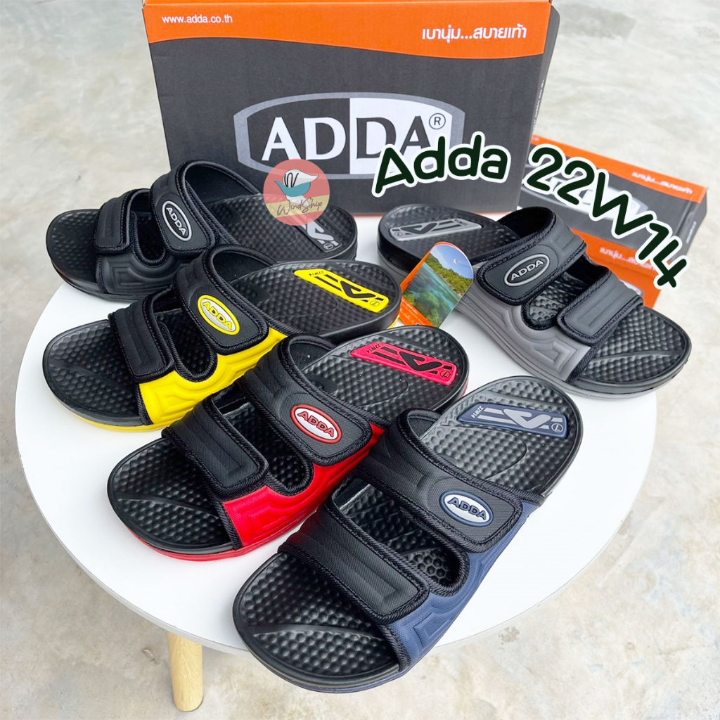 รองเท้าแอดด้า รองเท้าแตะแบบสวม ปรับสายได้ ADDA 22W14 ใส่ได้ชายหญิง พื้นนิ่ม ใส่สบาย