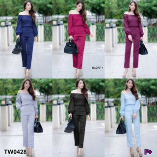 TW0428 Set 2 ชิ้น เรียบหรู เนื้อผ้าซาร่า+กางเกงขายาว